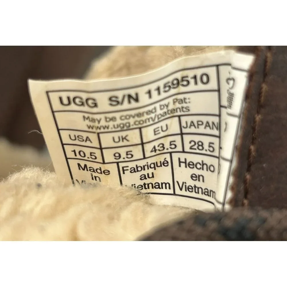UGG Men's Brown Leather Adirondack lll Distressed Sheepskin Boots Size 10.5 3198 - Picture 8 of 16